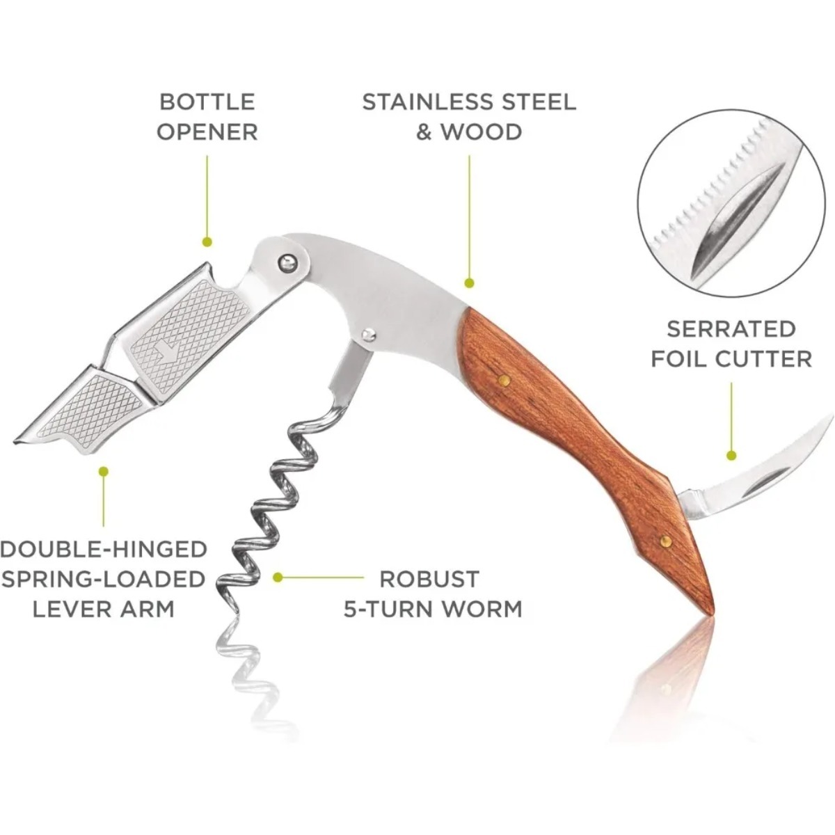Cavatappi durevole in acciaio  - Cork Screw Lever recensione e prezzo