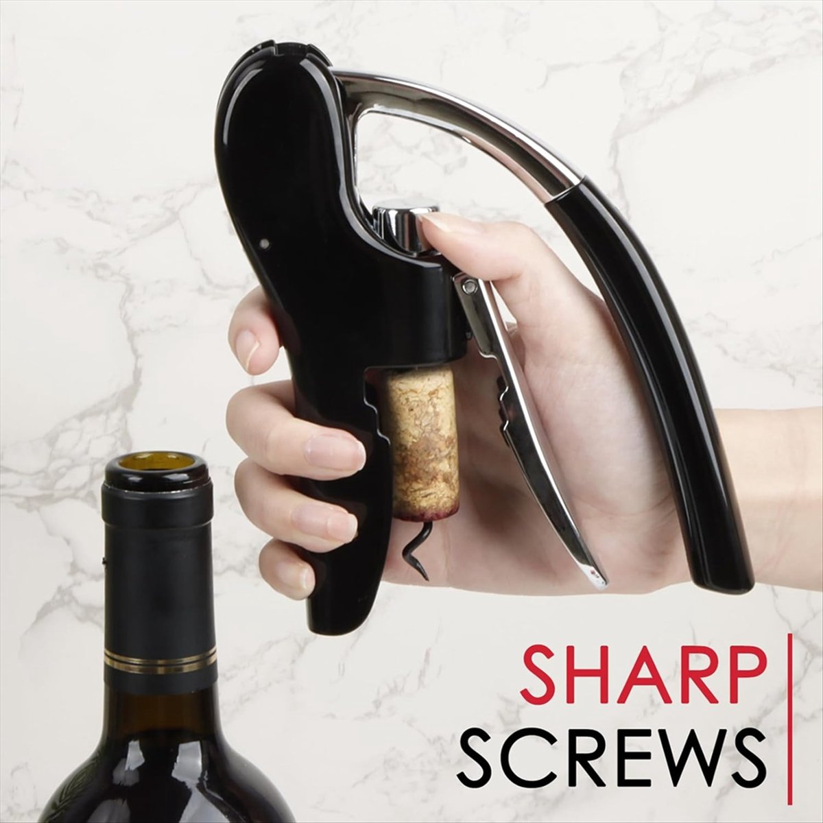 Apribottiglie per vino in acci - Cork Screw Lever recensione e prezzo